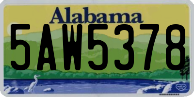 AL license plate 5AW5378