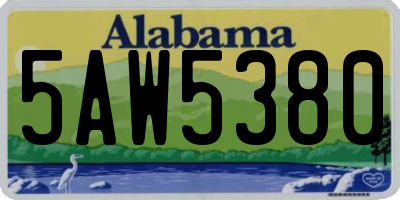 AL license plate 5AW5380