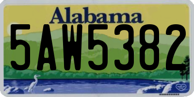 AL license plate 5AW5382