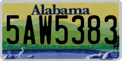 AL license plate 5AW5383