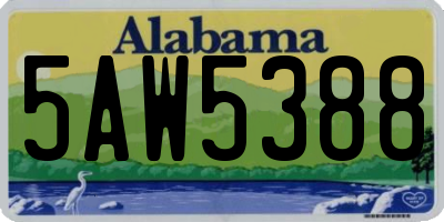 AL license plate 5AW5388