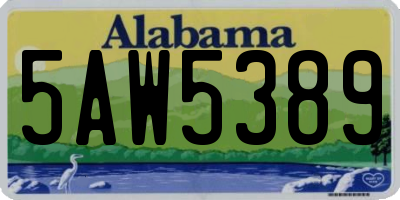 AL license plate 5AW5389
