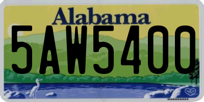 AL license plate 5AW5400