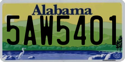 AL license plate 5AW5401