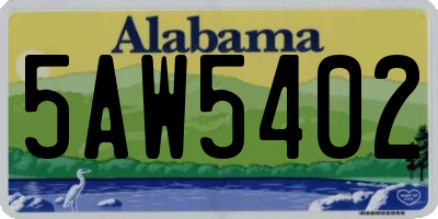 AL license plate 5AW5402
