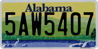 AL license plate 5AW5407