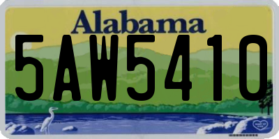 AL license plate 5AW5410