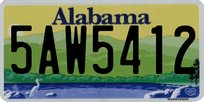AL license plate 5AW5412