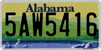 AL license plate 5AW5416