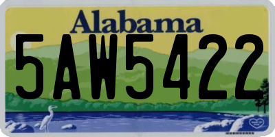 AL license plate 5AW5422
