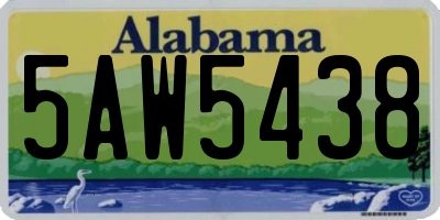 AL license plate 5AW5438