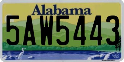 AL license plate 5AW5443
