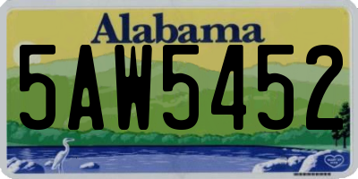 AL license plate 5AW5452