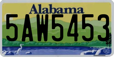 AL license plate 5AW5453