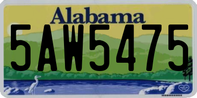 AL license plate 5AW5475