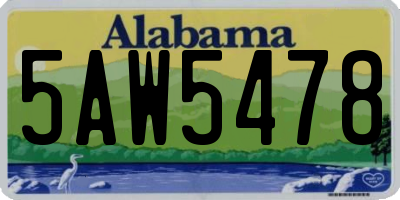 AL license plate 5AW5478