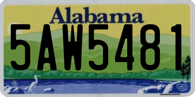 AL license plate 5AW5481