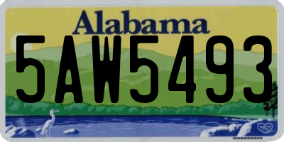 AL license plate 5AW5493