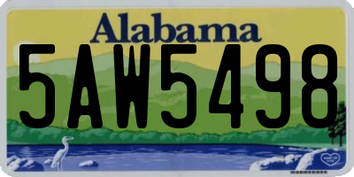AL license plate 5AW5498