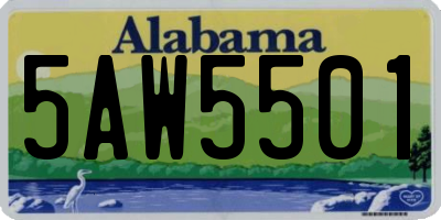 AL license plate 5AW5501