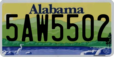 AL license plate 5AW5502