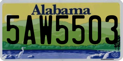 AL license plate 5AW5503