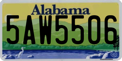AL license plate 5AW5506