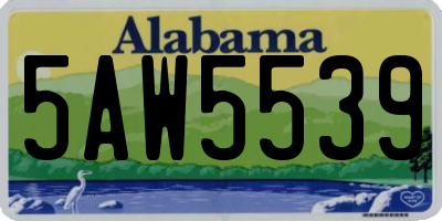 AL license plate 5AW5539