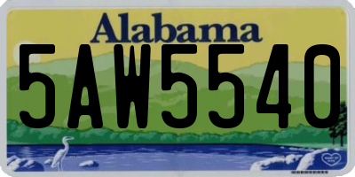 AL license plate 5AW5540