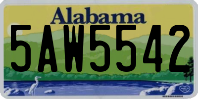 AL license plate 5AW5542