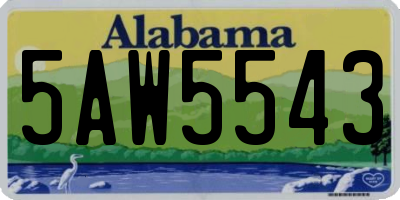 AL license plate 5AW5543