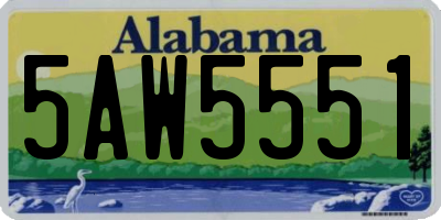 AL license plate 5AW5551