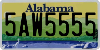 AL license plate 5AW5555