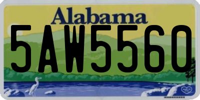 AL license plate 5AW5560