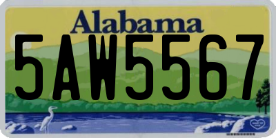 AL license plate 5AW5567