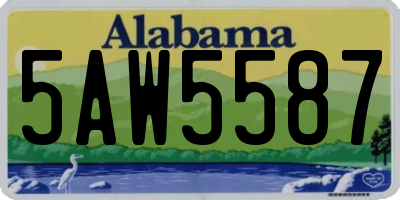AL license plate 5AW5587