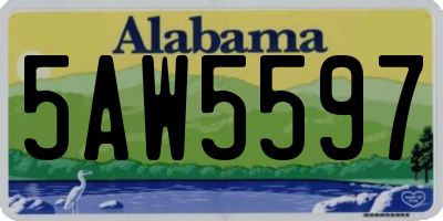 AL license plate 5AW5597