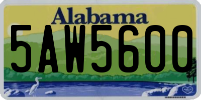 AL license plate 5AW5600