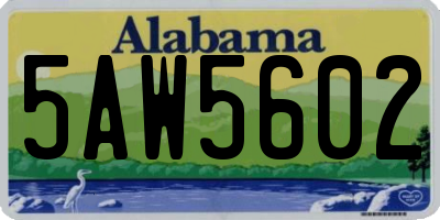 AL license plate 5AW5602
