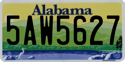 AL license plate 5AW5627