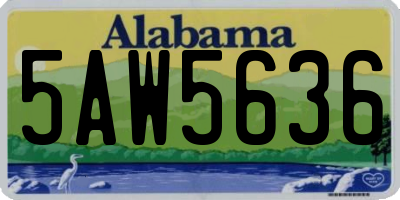 AL license plate 5AW5636