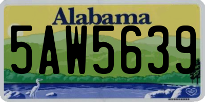 AL license plate 5AW5639