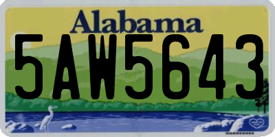 AL license plate 5AW5643