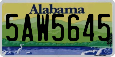 AL license plate 5AW5645