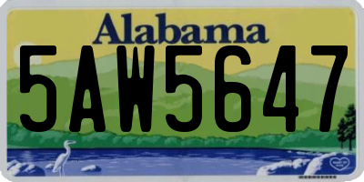 AL license plate 5AW5647