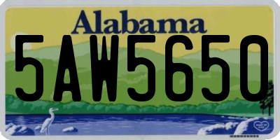 AL license plate 5AW5650