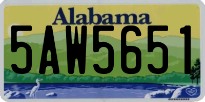 AL license plate 5AW5651