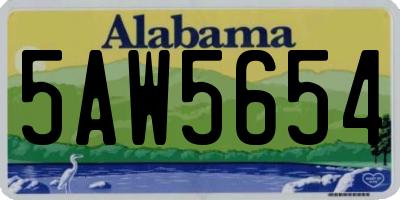AL license plate 5AW5654