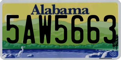 AL license plate 5AW5663