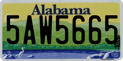 AL license plate 5AW5665